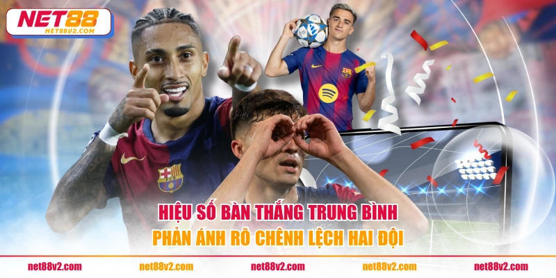 Hiệu số bàn thắng trung bình phản ánh rõ chênh lệch hai đội